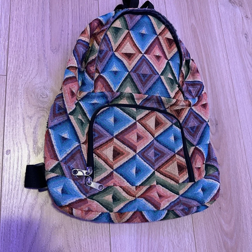 Geometric Pattern Backpack - Picture 1 of 7